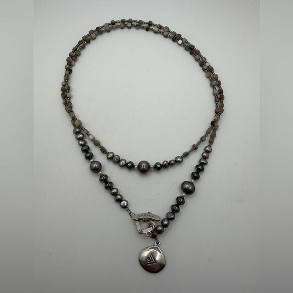 33" SILPADA N1784 Sterling Silver, Hematite, pearl, glass seed bead necklace! - Picture 11 of 13
